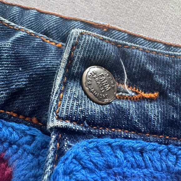 Anthropologie Farm Rio Ultra High-Rise Crochet Denim Shorts - Picture 3 of 8